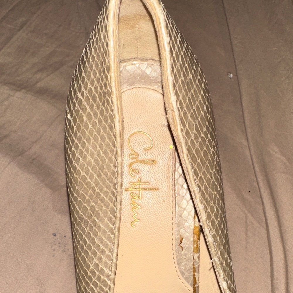 Cole Haan Metallic Gold Heels - Picture 2 of 7
